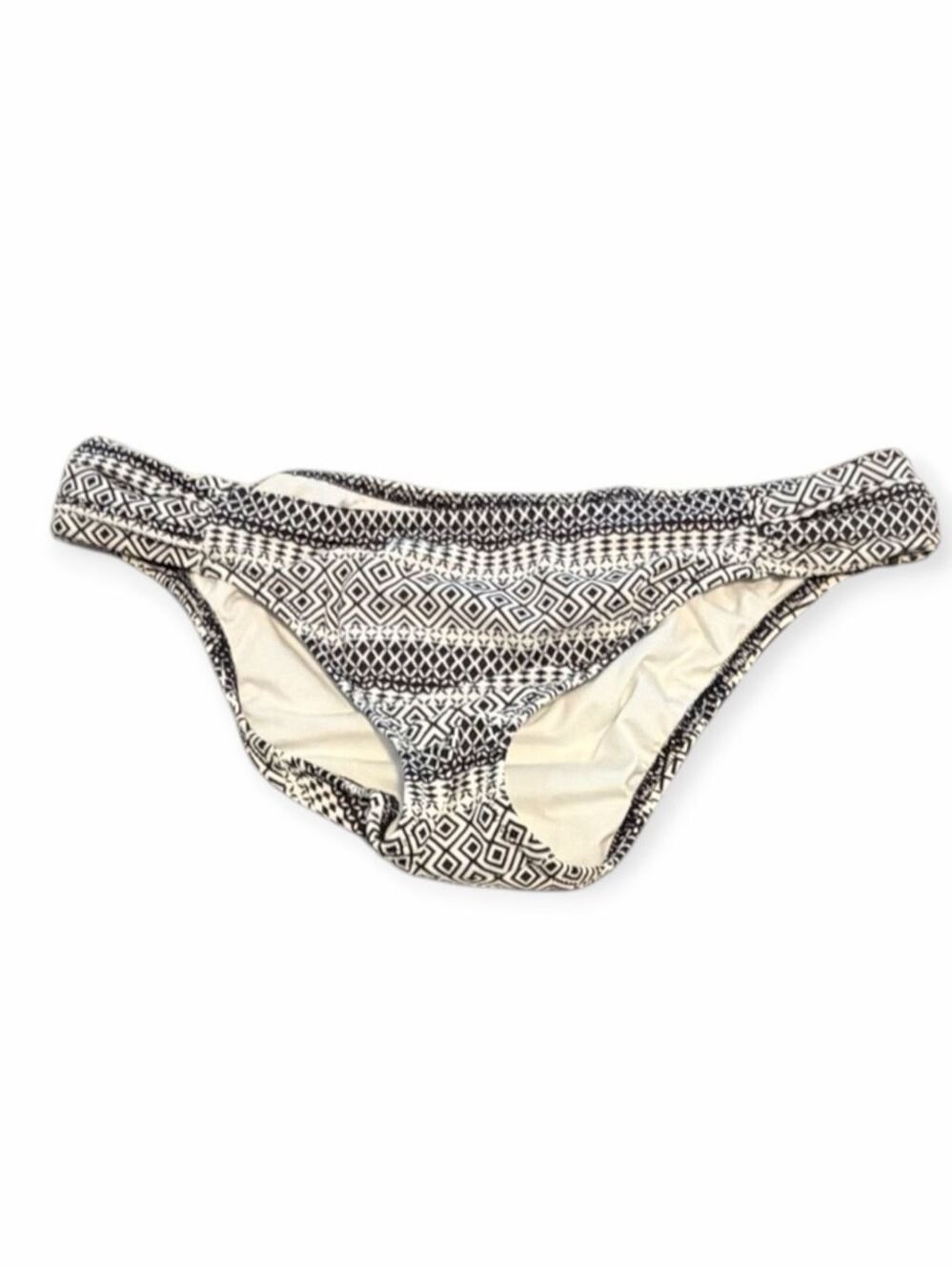 VICTORIA’S SECRET The Bow Black White Geometric Bikini Bottoms Women’s Large